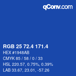 カラーコード: RGB 25 72.4 171.4 | qconv.com