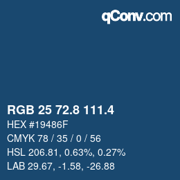 カラーコード: RGB 25 72.8 111.4 | qconv.com