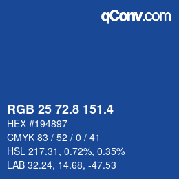 カラーコード: RGB 25 72.8 151.4 | qconv.com