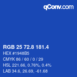 カラーコード: RGB 25 72.8 181.4 | qconv.com