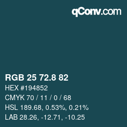 カラーコード: RGB 25 72.8 82 | qconv.com
