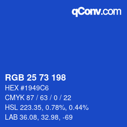 Color code: RGB 25 73 198 | qconv.com