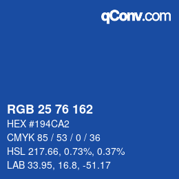 Color code: RGB 25 76 162 | qconv.com