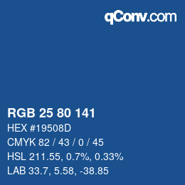 Color code: RGB 25 80 141 | qconv.com