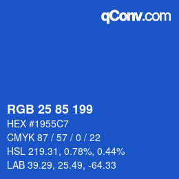 Color code: RGB 25 85 199 | qconv.com