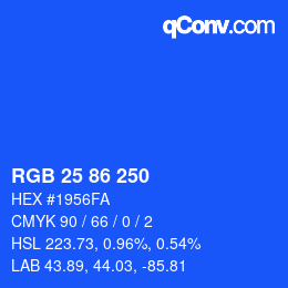 Color code: RGB 25 86 250 | qconv.com