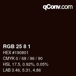 Color code: RGB 25 8 1 | qconv.com