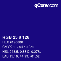 Color code: RGB 25 8 128 | qconv.com