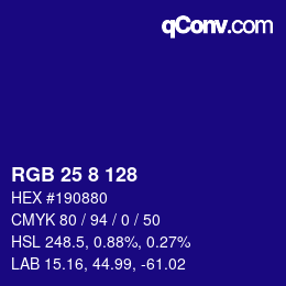 Código de color: RGB 25 8 128 | qconv.com