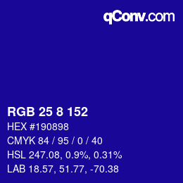 Color code: RGB 25 8 152 | qconv.com