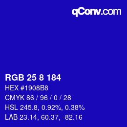 Color code: RGB 25 8 184 | qconv.com