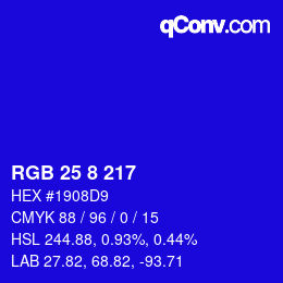Color code: RGB 25 8 217 | qconv.com