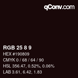 カラーコード: RGB 25 8 9 | qconv.com