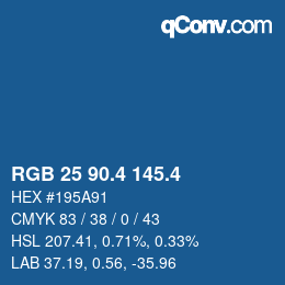 カラーコード: RGB 25 90.4 145.4 | qconv.com