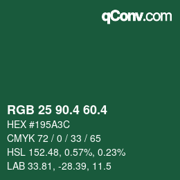 カラーコード: RGB 25 90.4 60.4 | qconv.com