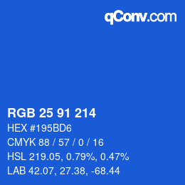 Color code: RGB 25 91 214 | qconv.com