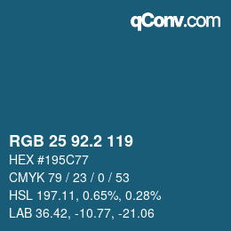 カラーコード: RGB 25 92.2 119 | qconv.com