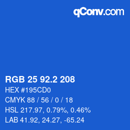 カラーコード: RGB 25 92.2 208 | qconv.com