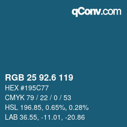 カラーコード: RGB 25 92.6 119 | qconv.com
