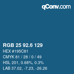 カラーコード: RGB 25 92.6 129 | qconv.com