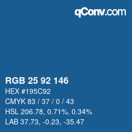 Color code: RGB 25 92 146 | qconv.com