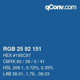 カラーコード: RGB 25 92 151 | qconv.com