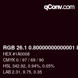 カラーコード: RGB 26.1 0.80000000000001 8 | qconv.com
