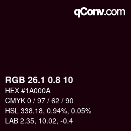 Farbcode: RGB 26.1 0.8 10 | qconv.com