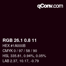 Farbcode: RGB 26.1 0.8 11 | qconv.com