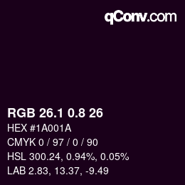Color code: RGB 26.1 0.8 26 | qconv.com