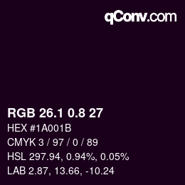 Color code: RGB 26.1 0.8 27 | qconv.com