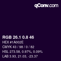 Color code: RGB 26.1 0.8 46 | qconv.com
