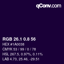 Color code: RGB 26.1 0.8 56 | qconv.com