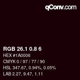 Farbcode: RGB 26.1 0.8 6 | qconv.com