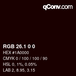 Color code: RGB 26.1 0 0 | qconv.com