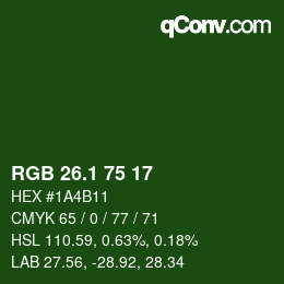 カラーコード: RGB 26.1 75 17 | qconv.com