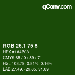 カラーコード: RGB 26.1 75 8 | qconv.com