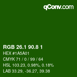 カラーコード: RGB 26.1 90.8 1 | qconv.com