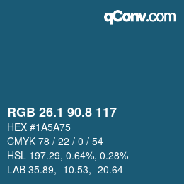Color code: RGB 26.1 90.8 117 | qconv.com