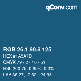 Color code: RGB 26.1 90.8 125 | qconv.com