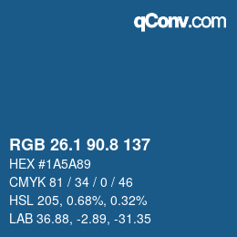 Color code: RGB 26.1 90.8 137 | qconv.com