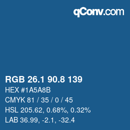 Color code: RGB 26.1 90.8 139 | qconv.com