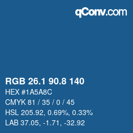 Color code: RGB 26.1 90.8 140 | qconv.com