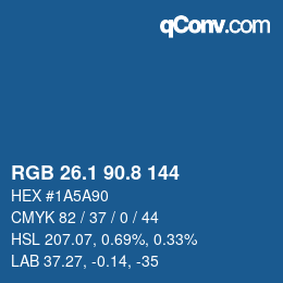 Farbcode: RGB 26.1 90.8 144 | qconv.com
