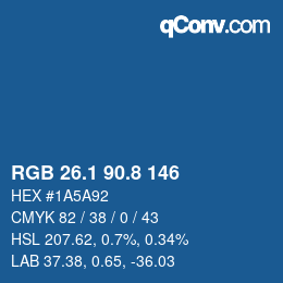 Color code: RGB 26.1 90.8 146 | qconv.com