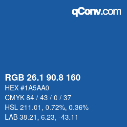 Color code: RGB 26.1 90.8 160 | qconv.com
