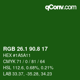 カラーコード: RGB 26.1 90.8 17 | qconv.com