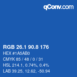 カラーコード: RGB 26.1 90.8 176 | qconv.com