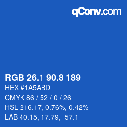 Color code: RGB 26.1 90.8 189 | qconv.com