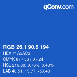 Color code: RGB 26.1 90.8 194 | qconv.com